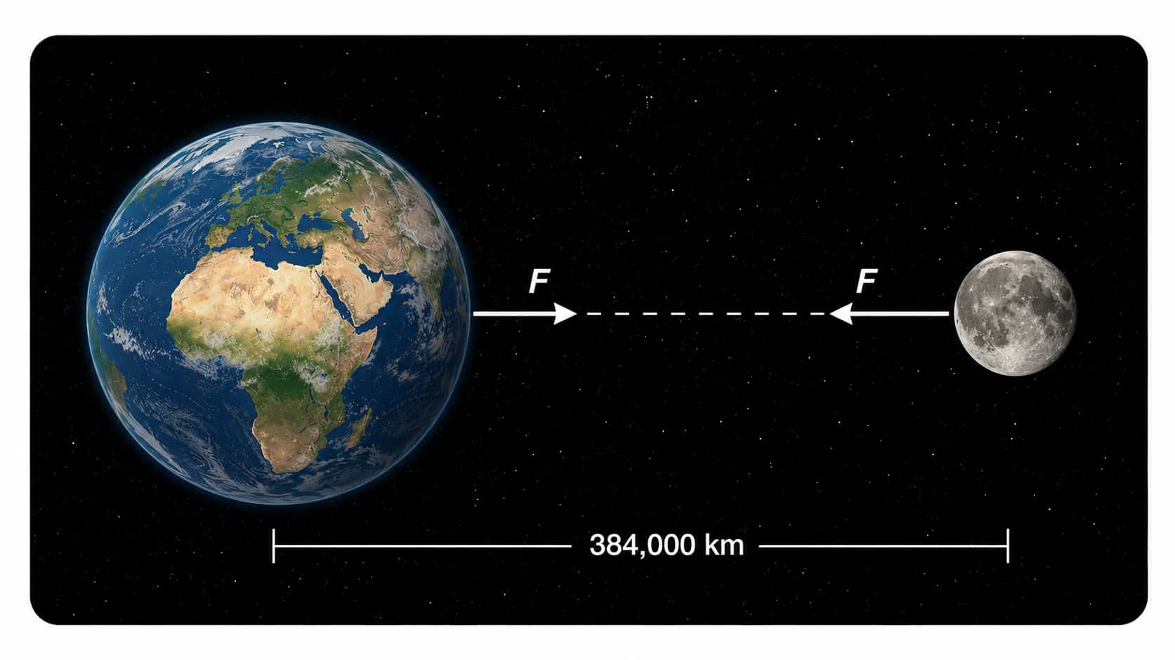 Gravitational force between Earth and another celestial body